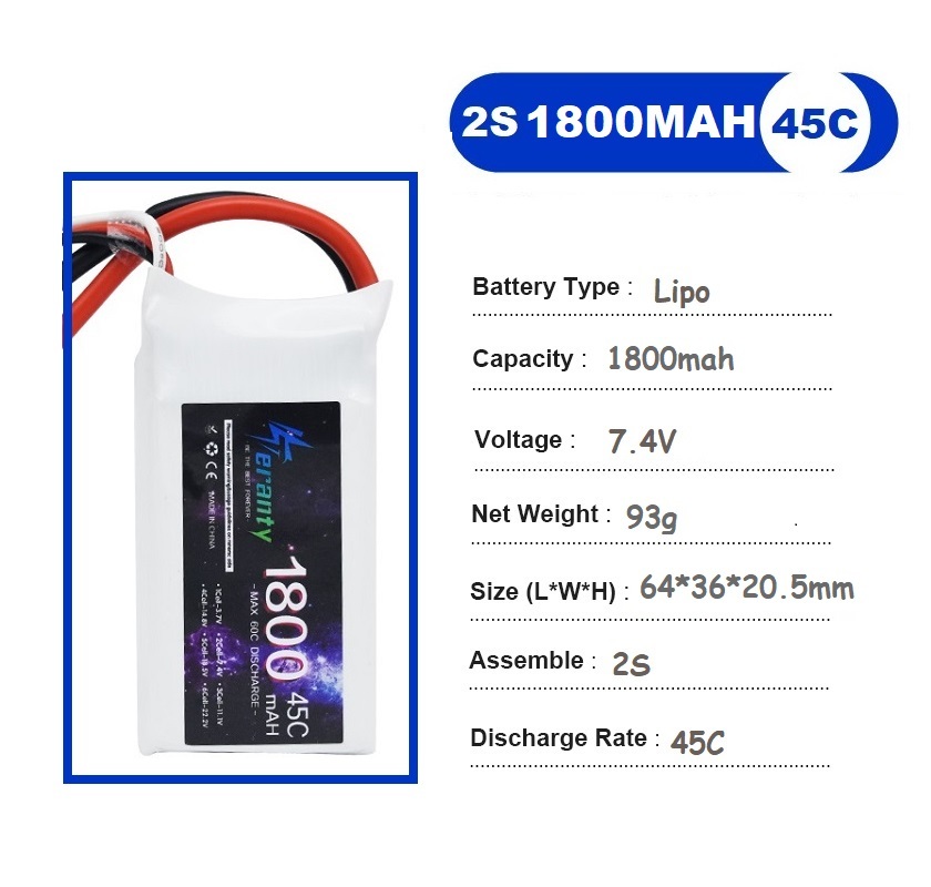 2PCS 7.4V Lipo 2S Battery 1500 - Drone Racing Battery ulasan dan harga