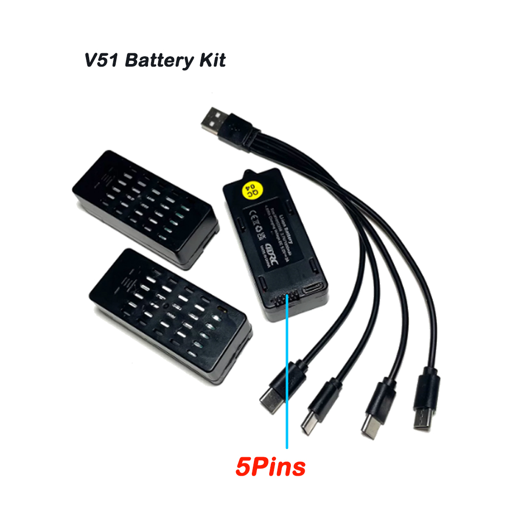 3PCS 4D-V51 Battery 3.7V 1300m - Drone Racing Charger ulasan dan harga