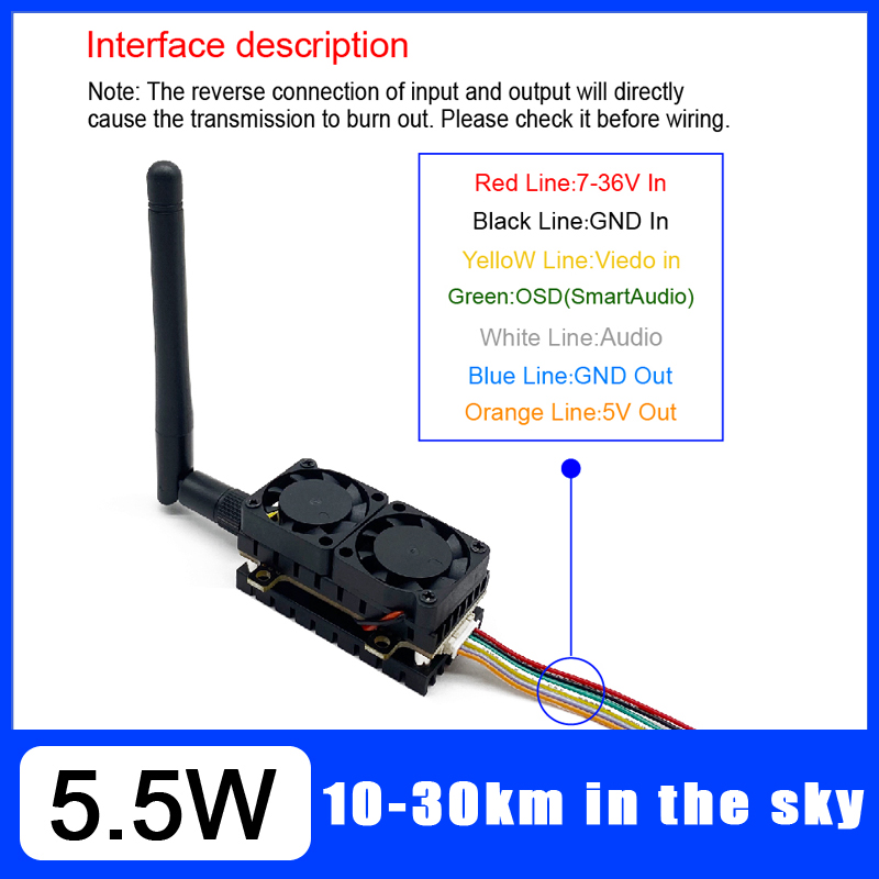 Long Range 5.8GHz 5.5W Video T - Drone Racing Transmitter ulasan dan harga