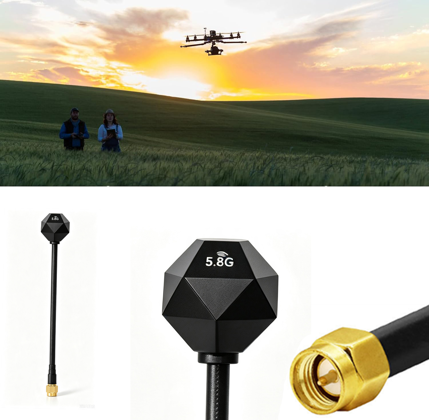 5.8GHz 3.5dBi Antenna LHCP RP  - Drone Racing Antenna ulasan dan harga